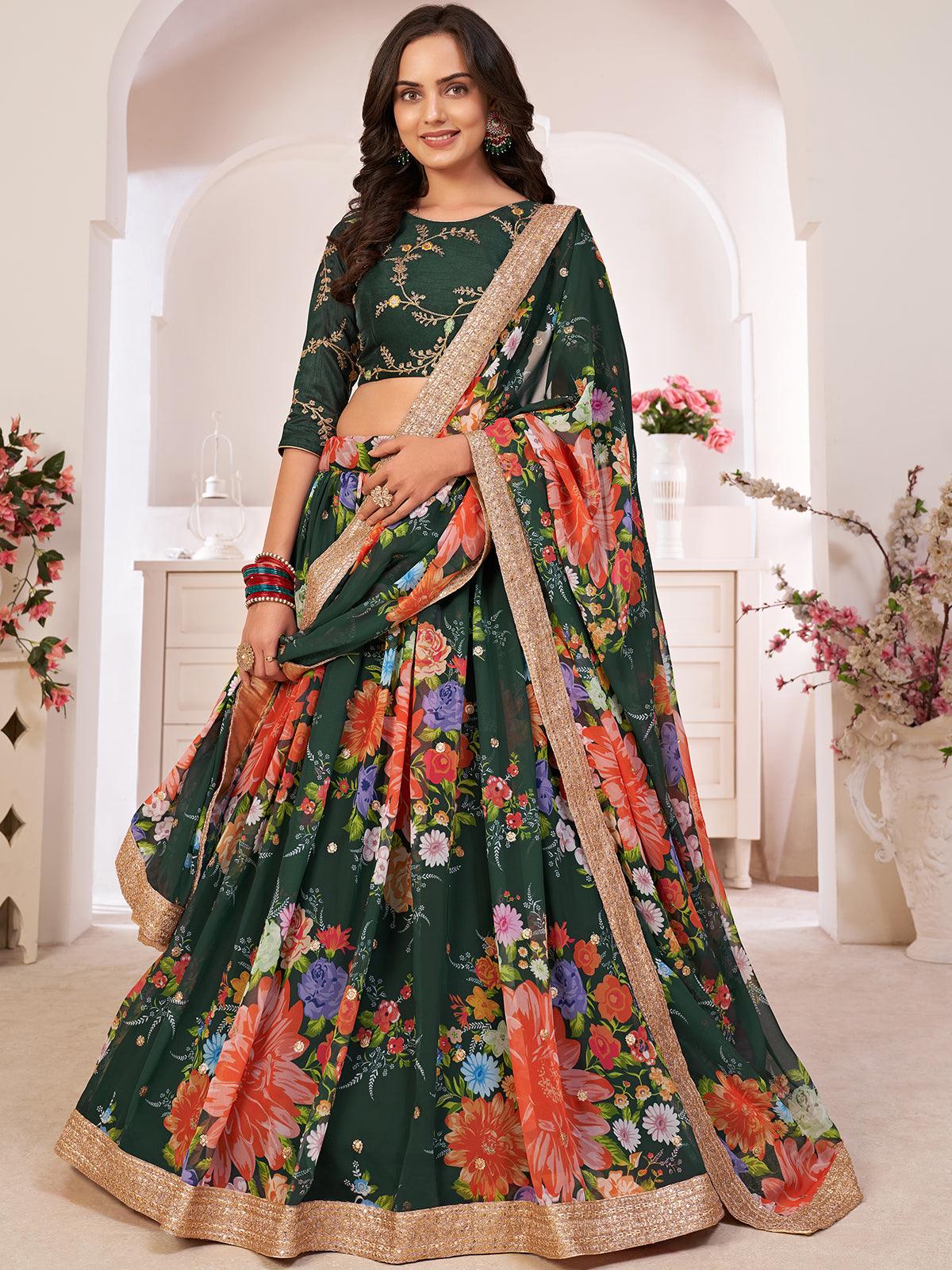 KRSH SERIES 151 HEAVY BUTTER SILK REAL MIRROR BOOK ONLINE LATEST SUPER COOL  EXCLUSIVE GRACEFUL ENGAGEMENT WEAR DESIGNER WOMENS NAVRATRI SPECIAL  STUNNING PRINTED CHANIYA CHOLI BEST BOUTIQUE LEHENGA SUPPLIER IN GUJRAT USA  -