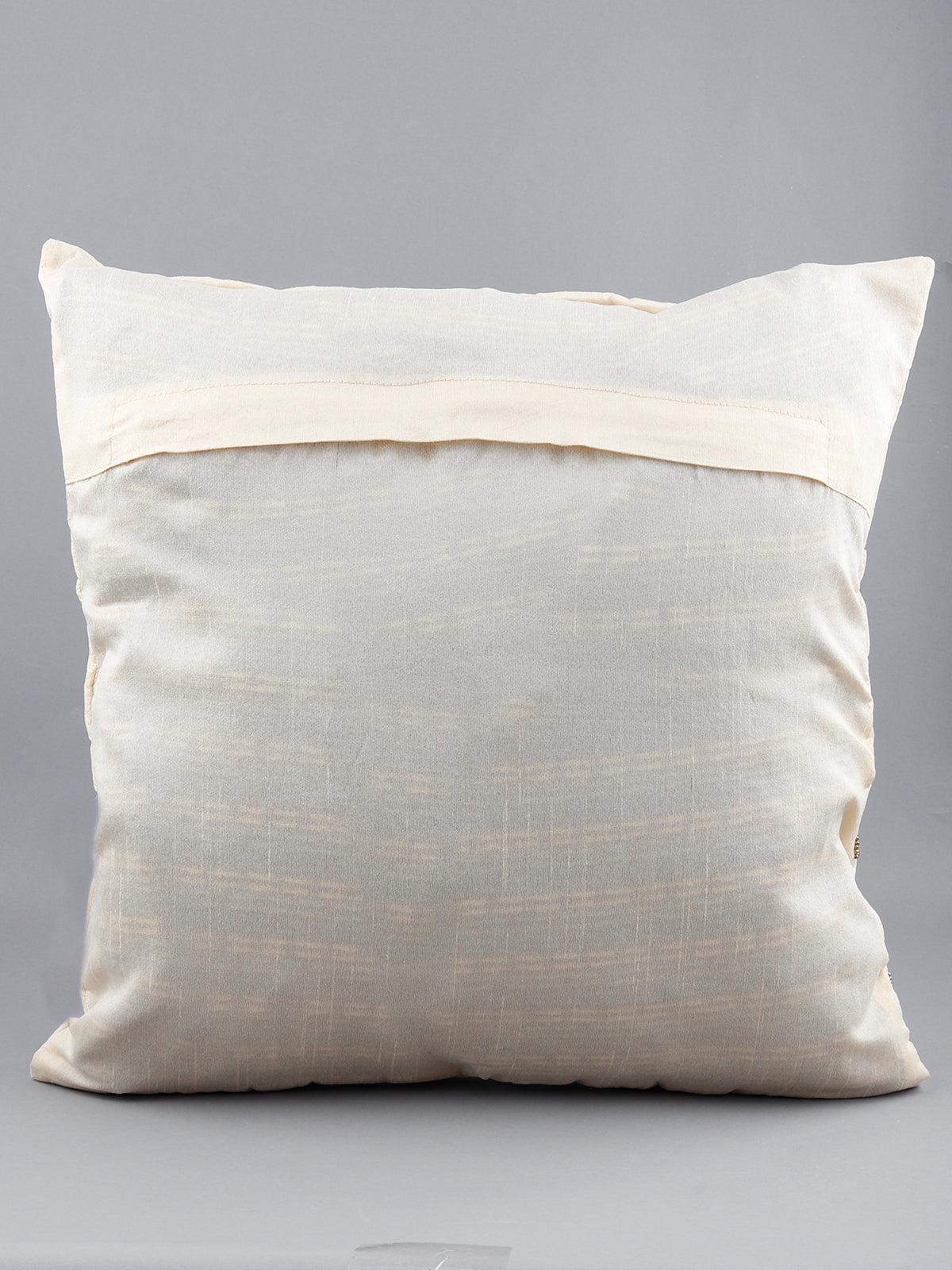 Floral Off-White Sequin Cushion Cover - Odette
