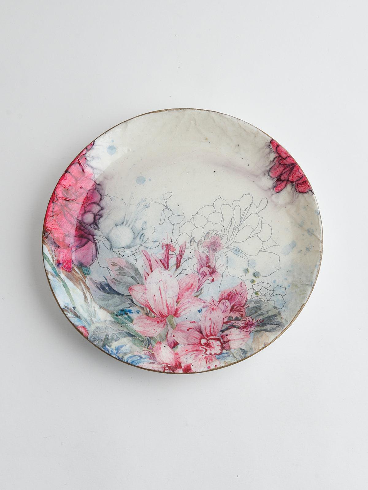 Floral Round Wall Hanging Plate - Odette