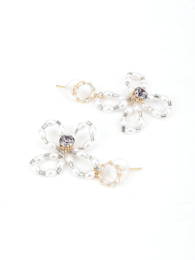 Floral White Angelic Dangle Earrings&nbsp; - Odette