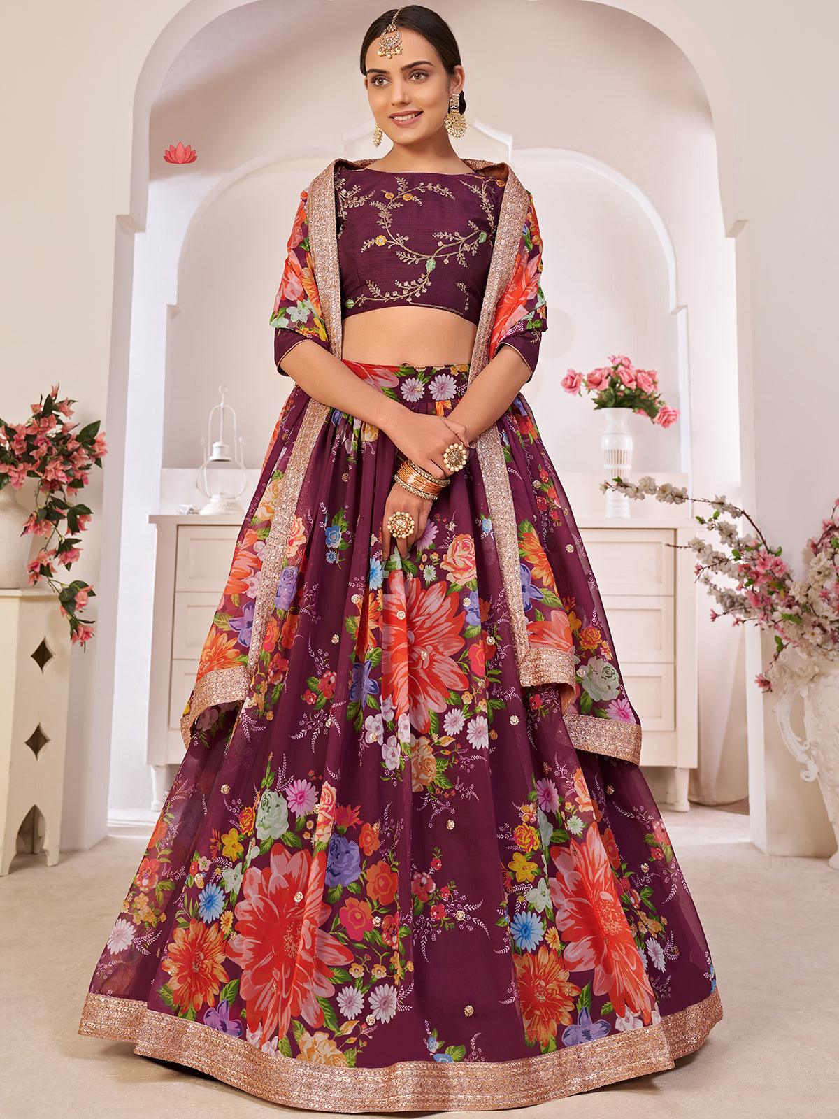 Buy Mehndi Designer Pure Georgette Lehenga Choli in Green Color Online -  LEHV2574 | Appelle Fashion
