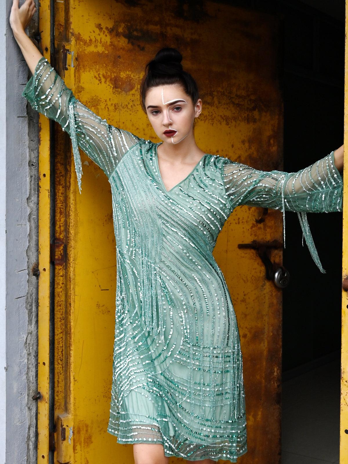 Buy Fully Beaded Mint Green Cocktail Dress Online. Odette Buy Fully Beaded Mint Green Cocktail Dress Online. Odette