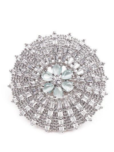 Fully crystal-embellished oversized ring - Odette