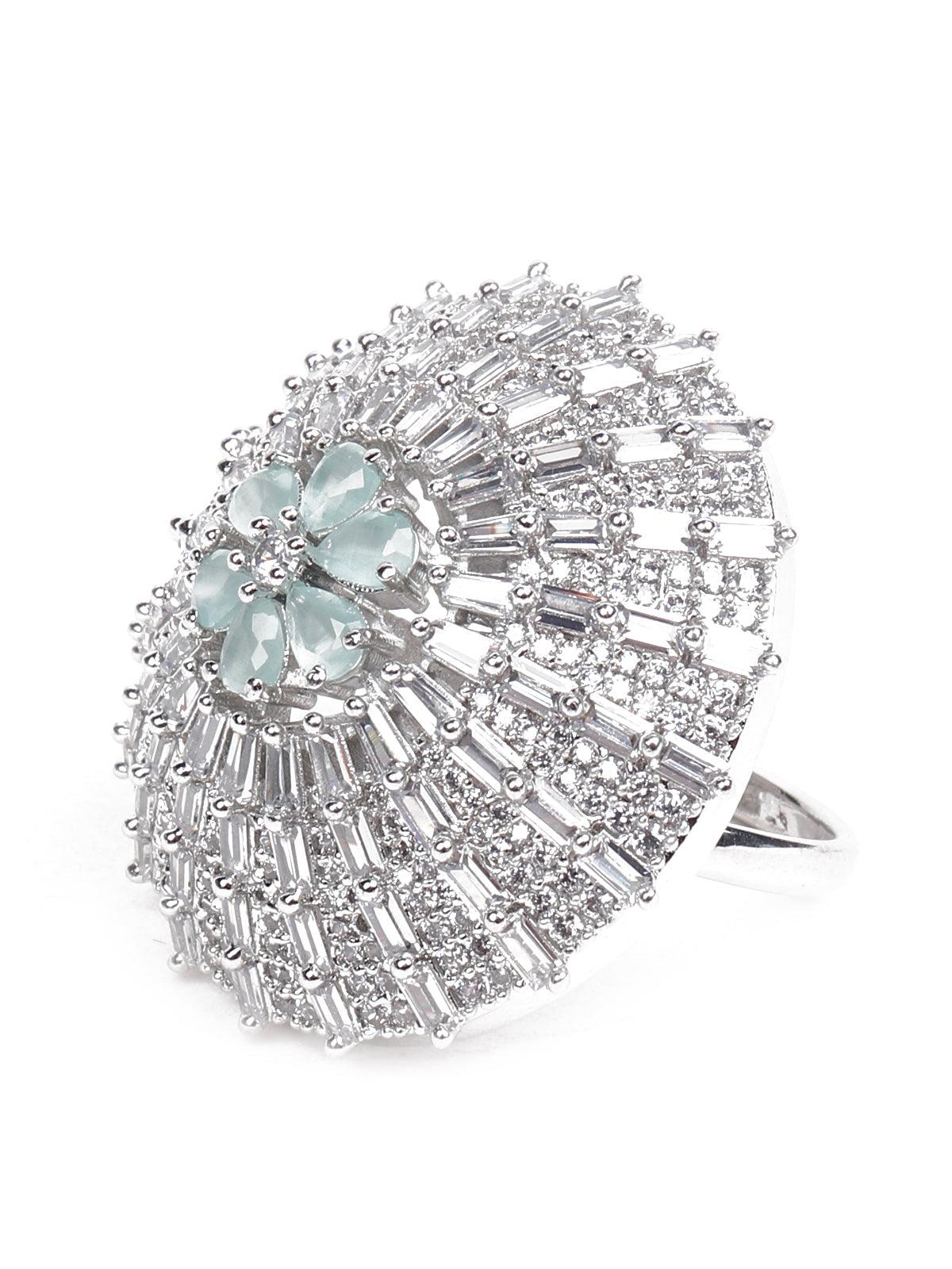 Fully crystal-embellished oversized ring - Odette