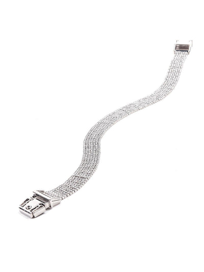 Fully studded choker studded necklace-Silver - Odette