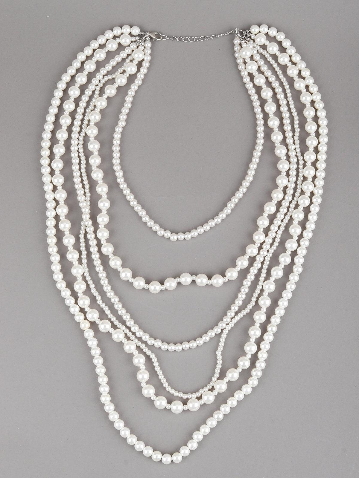Glamorous Multilayered Pearly Necklace - Odette