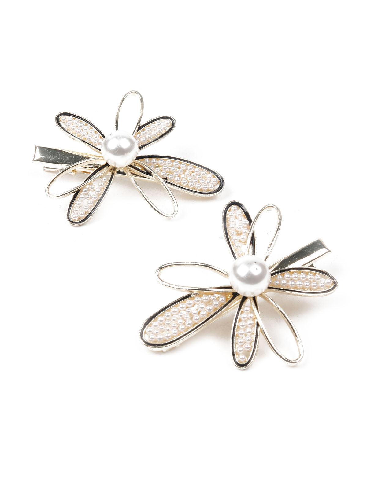 GOLD AND WHITE HAIR CLIP - Odette