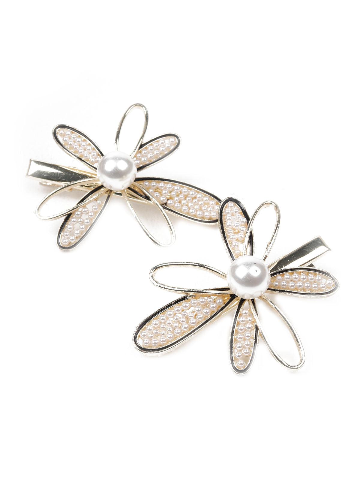 GOLD AND WHITE HAIR CLIP - Odette