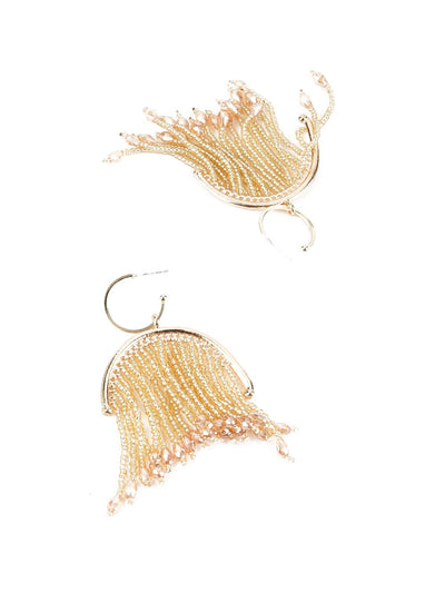 Gold Beads Tassels Earrings - Odette