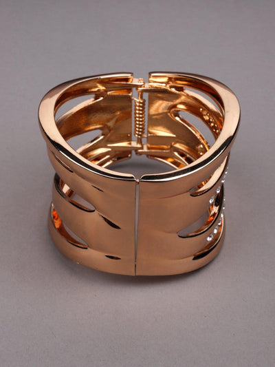 Gold Crystal-Embellished Cuff Bracelet - Odette