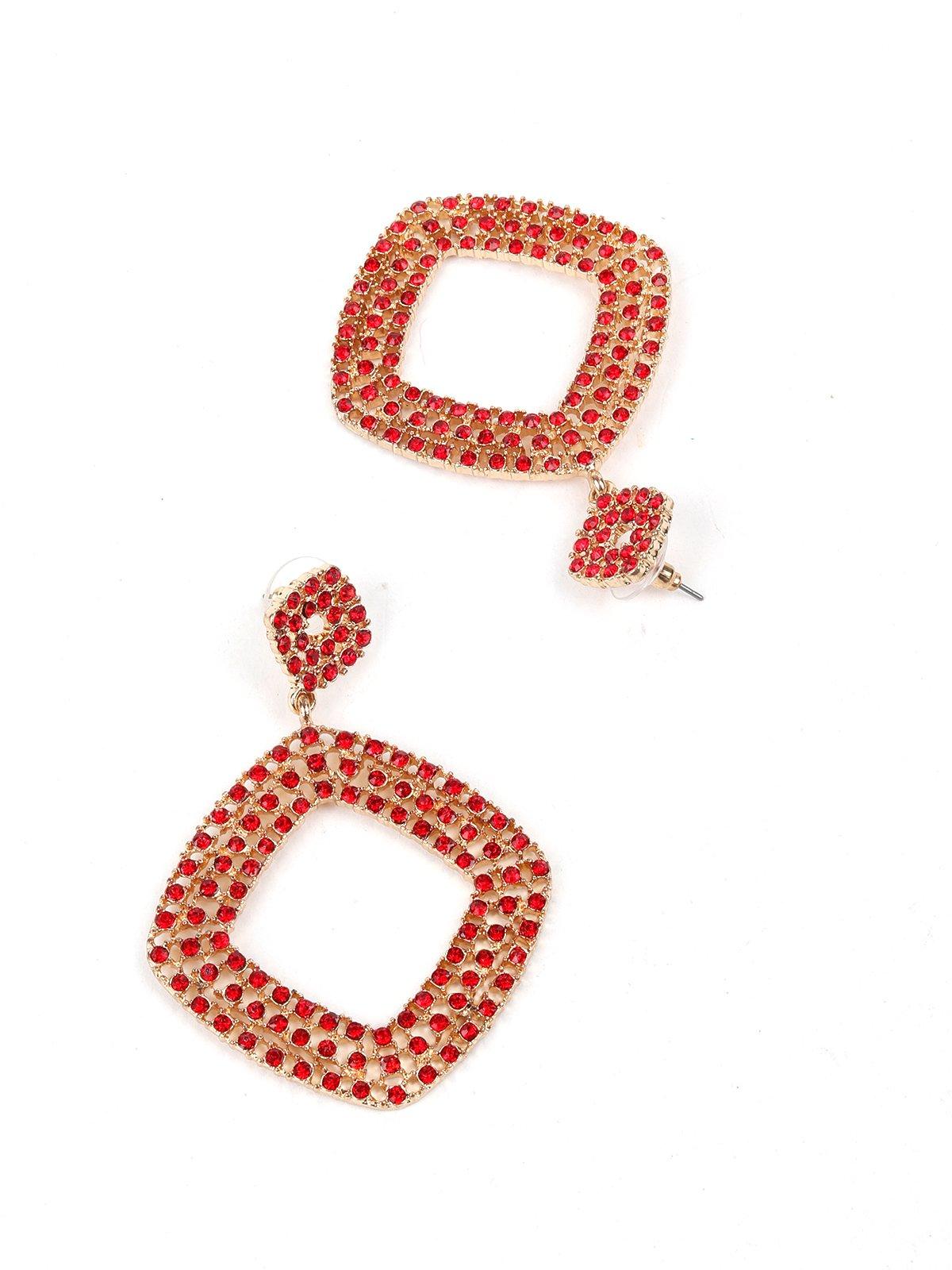 Gold Crystal Embellished Earrings - Odette