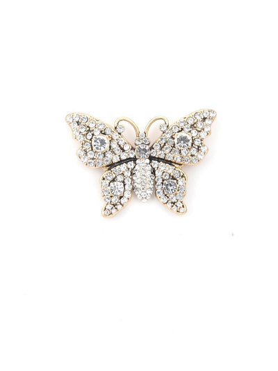 Gold Glittery Stone Butterfly Shape Studs - Odette