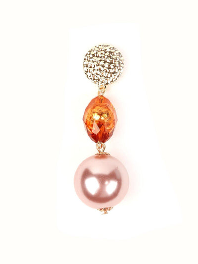 Gold Orange And Rose Gold Drop Earrings - Odette