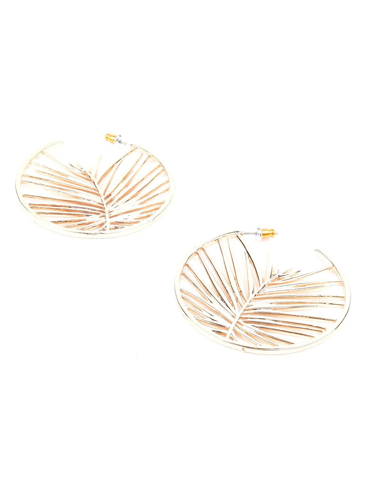 Gold Plated Hoop Statement Earrings - Odette