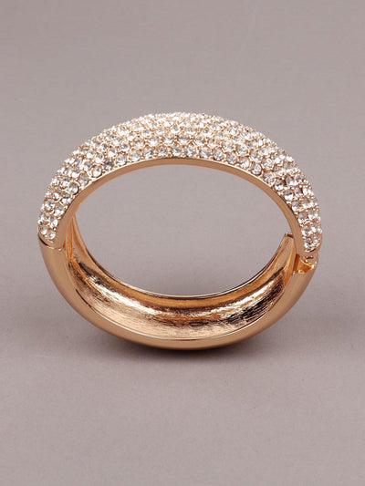 Gold-Tone Crystal-Embellished Curved Kada - Odette
