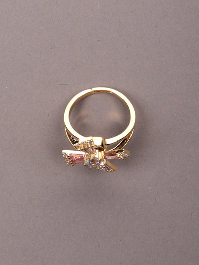 Gold-Tone Crystal Finger Ring - Odette
