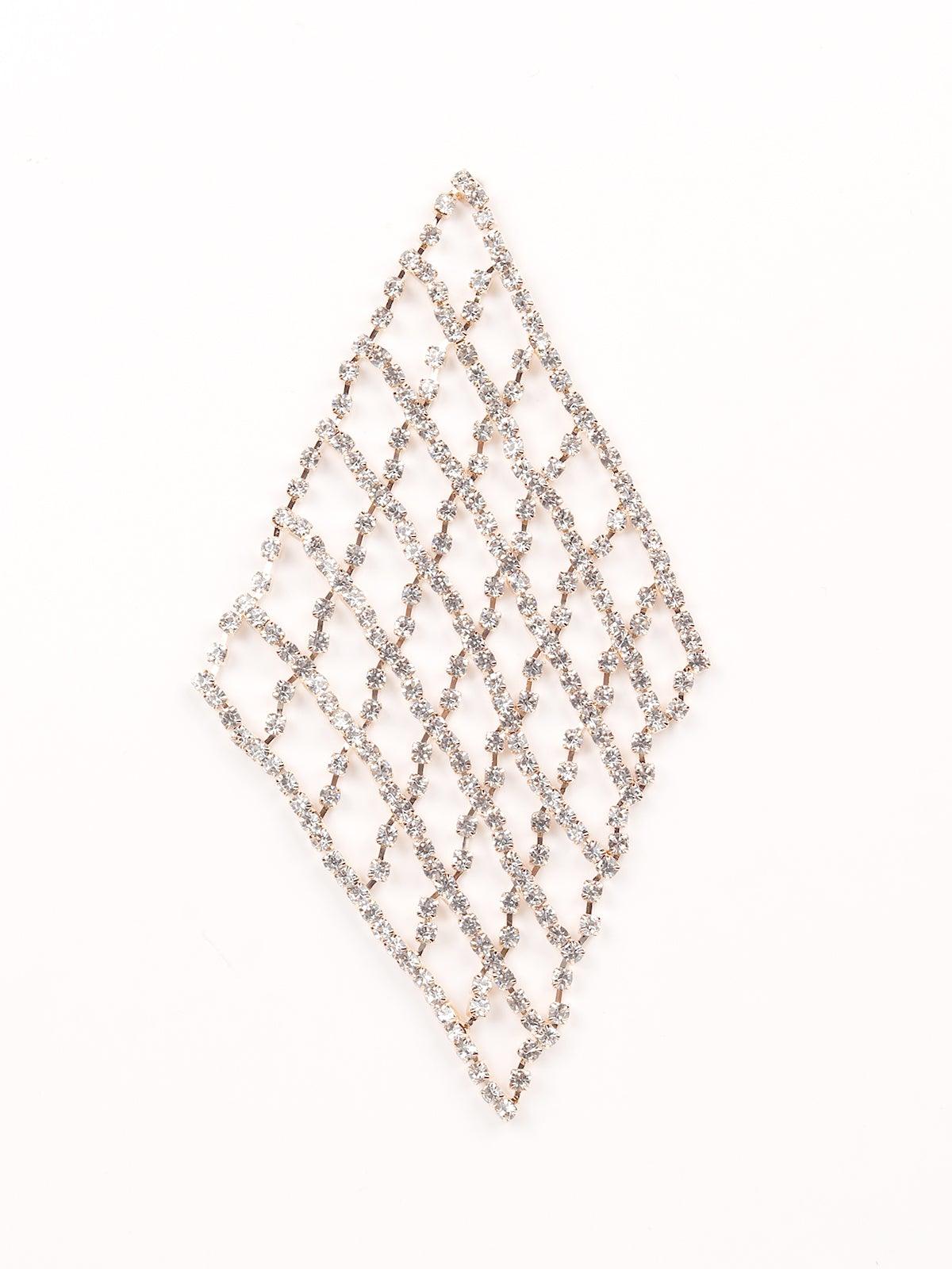 Gold-Tone Diamond Shaped Studded Earrings - Odette