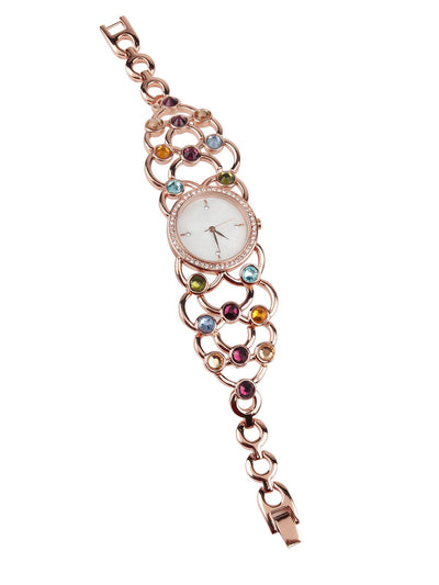 Gold-tone embellished elegant watch for women - Odette