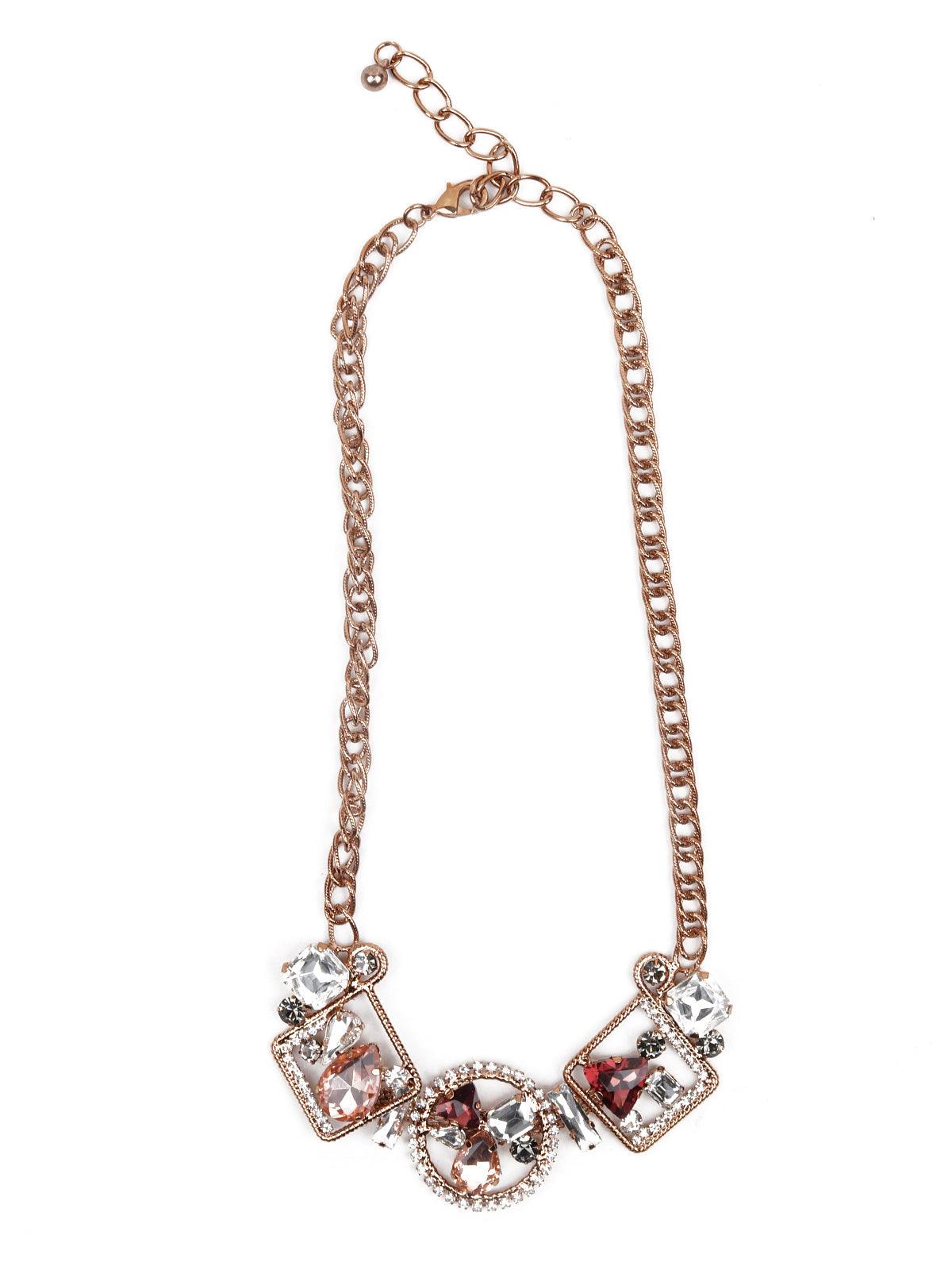 Gold-tone embellished statement necklace - Odette