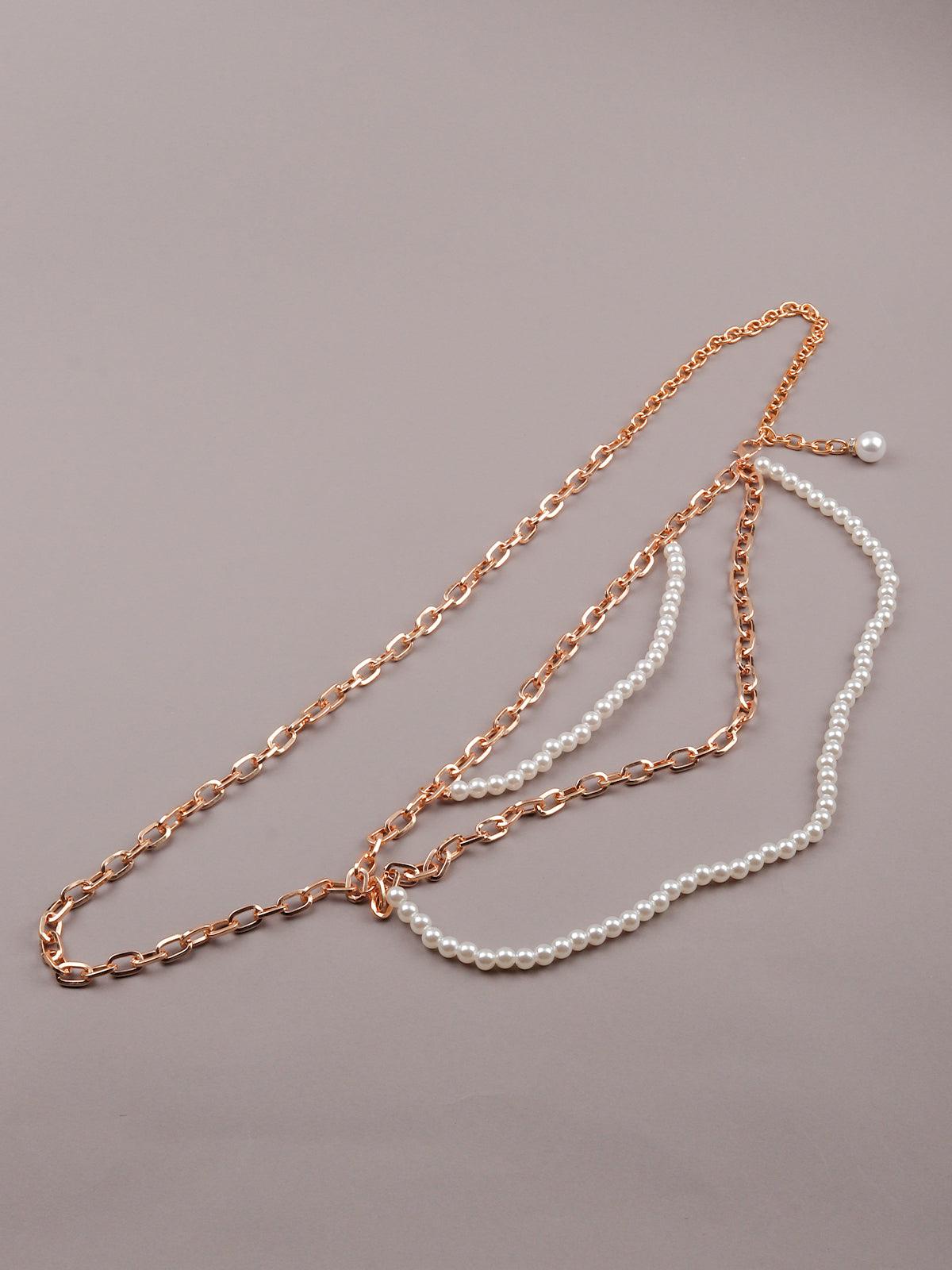 Gold-tone floral waist chain for women - Odette