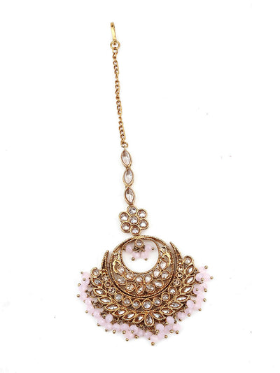 Gold Tone Lavender Pearl Necklace Set - Odette
