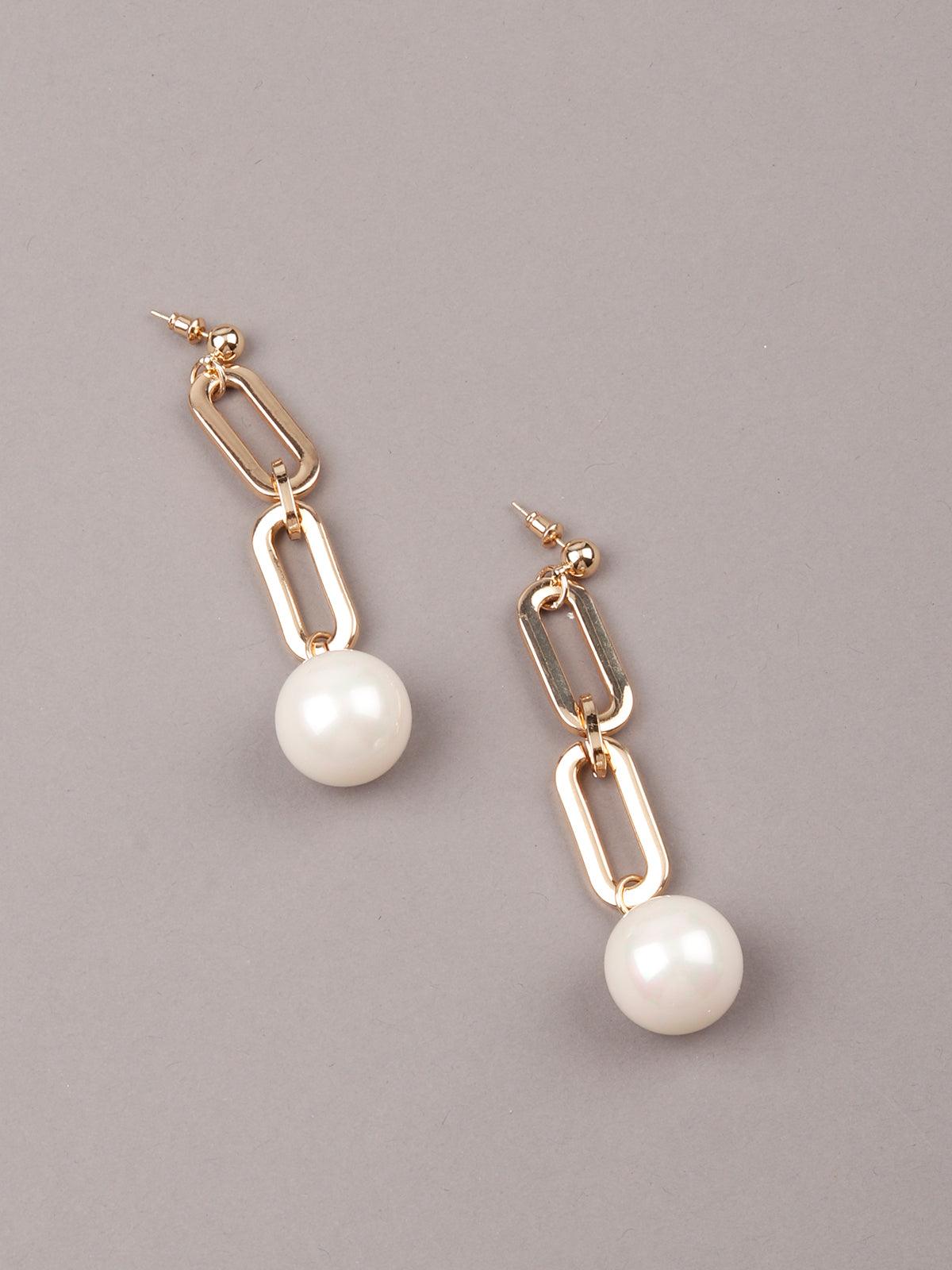Gold-tone statement earrings for women - Odette