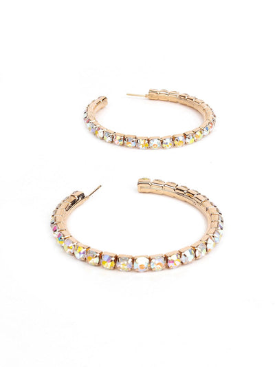 Gold-Tone Studded Hoop Earring - Odette