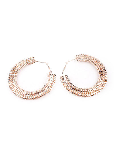 Gold-tone textured rounded hoop earrings - Odette