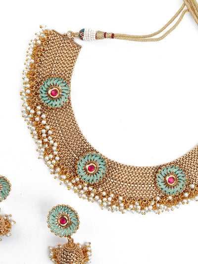 Gold Tone U-Shape Elegant Necklace - Odette