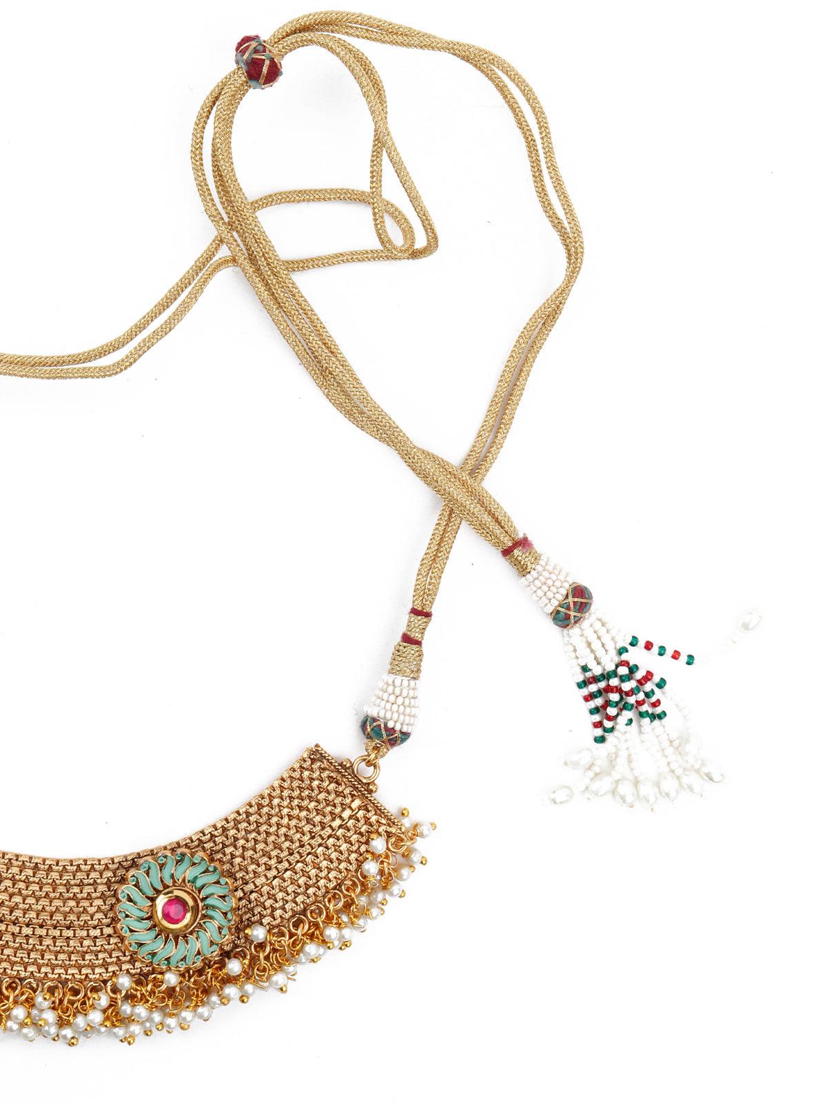 Gold Tone U-Shape Elegant Necklace - Odette