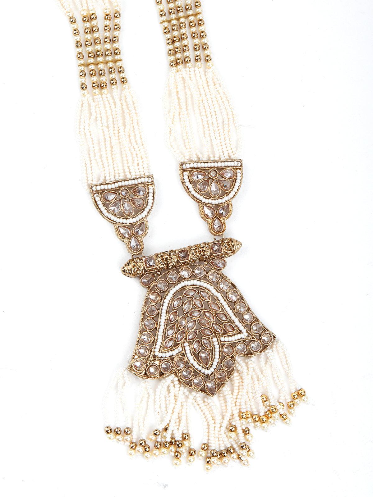Golden and White Traditional Pearl Chain - Odette