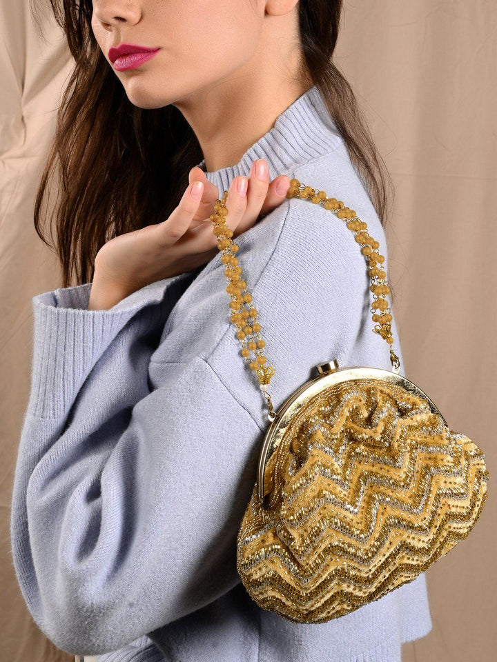 Buy Golden Beaded Shiny Batuwa! Online. – Odette