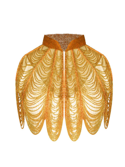 Golden Embellished Cape - Odette