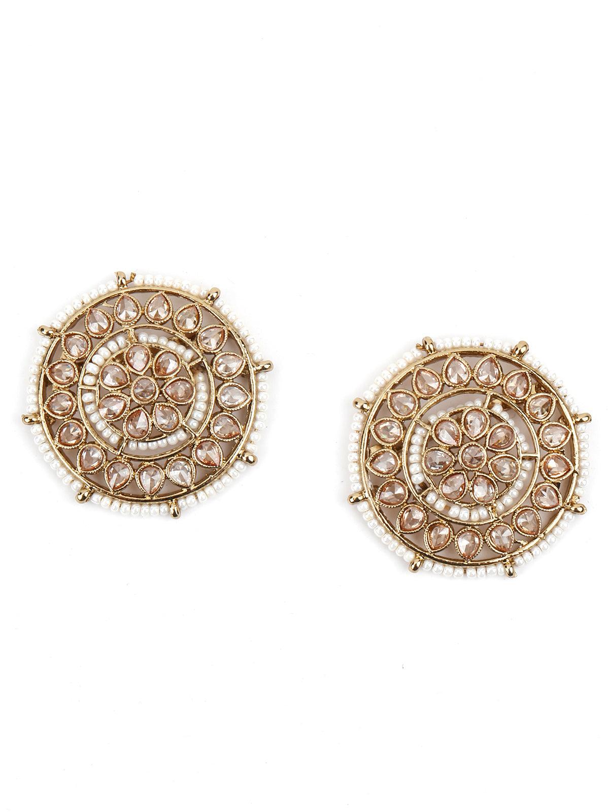 Buy Breezy Shine Victorian Studs | 92.5 Gold Plated silver Stone Earrings  Online – The Amethyst Store