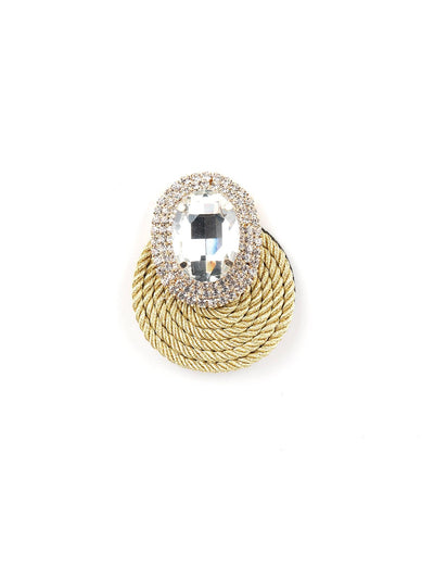 Golden Round Oversized Stud Earrings - Odette