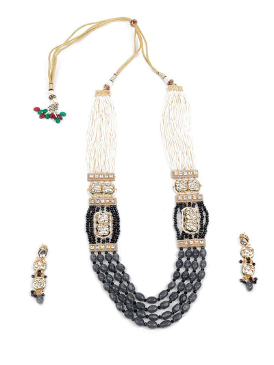 Gorgeous Black & Grey Necklace Set For Women - Odette