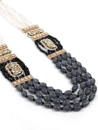 Gorgeous Black & Grey Necklace Set For Women - Odette