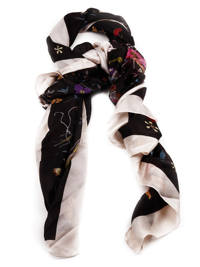 Gorgeous black and white printed scarf for women - Odette