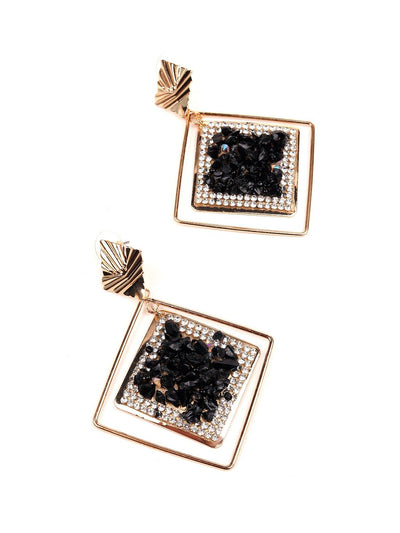 Gorgeous black diamond frame earrings - Odette