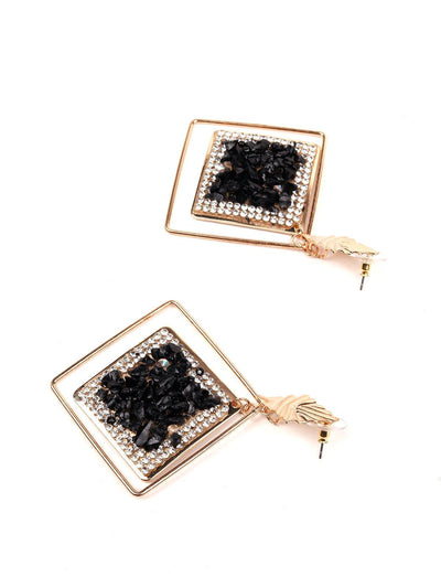 Gorgeous black diamond frame earrings - Odette