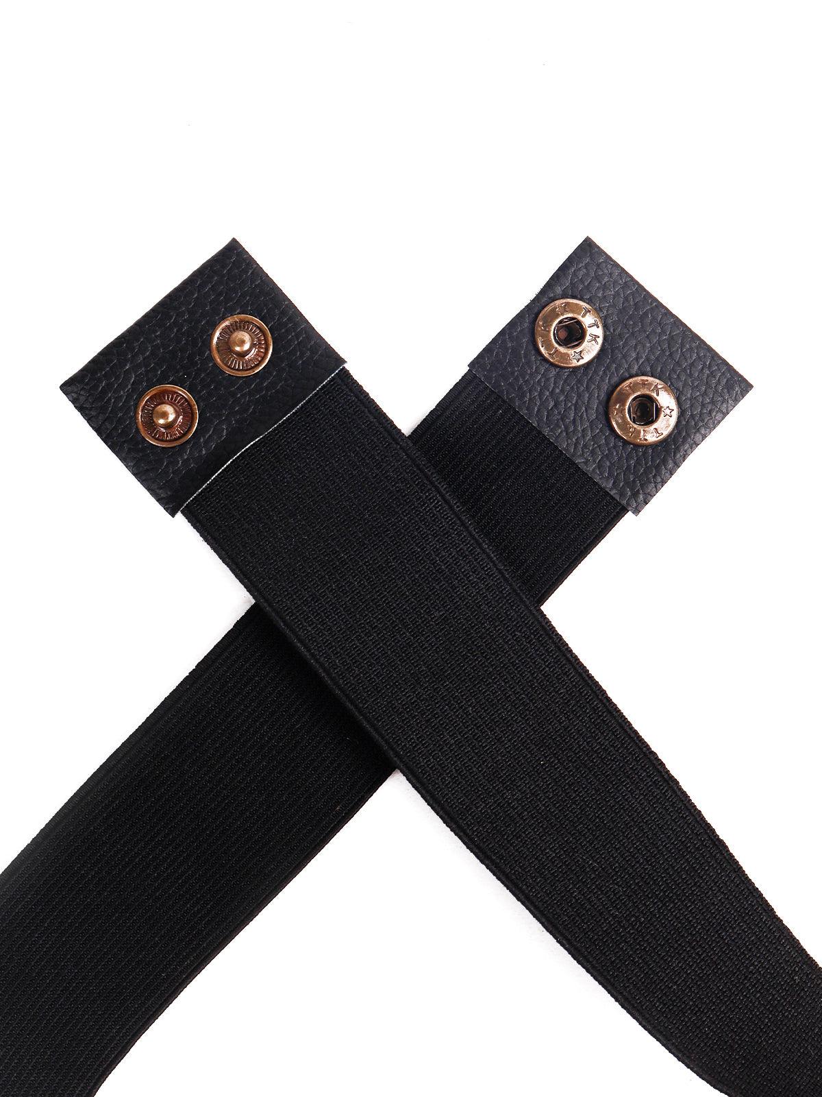 Gorgeous Black Embellished Elastic Belt - Odette