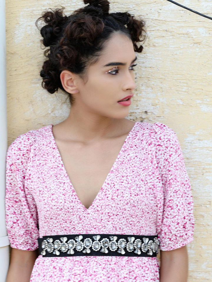 Buy Gorgeous black embellished elastic waist belt for women Online