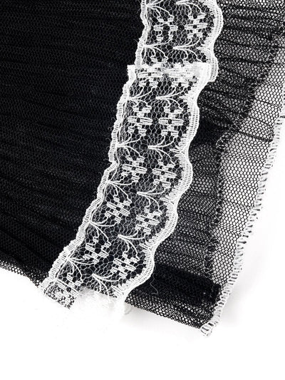 Gorgeous black lace frills hand gloves - Odette