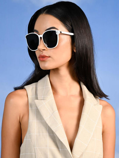 Gorgeous black sunglasses with a white frame - Odette