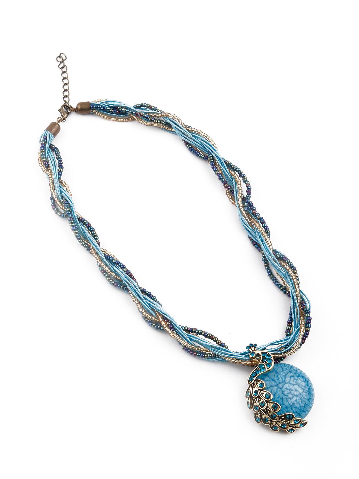 Gorgeous blue pendant necklace - Odette