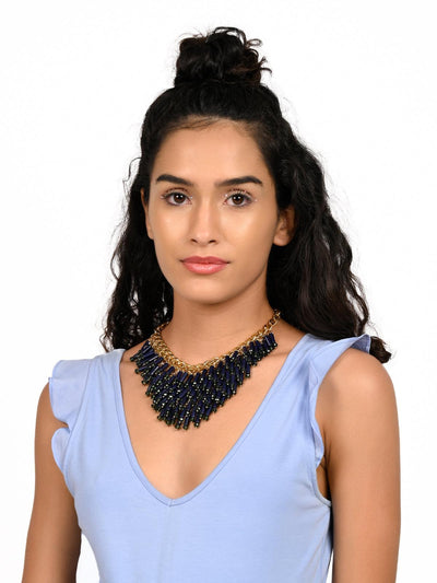 Gorgeous blue statement necklace - Odette