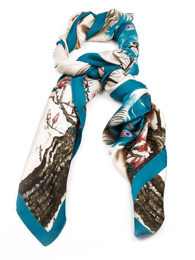 Gorgeous blue turquoise soft scarf - Odette