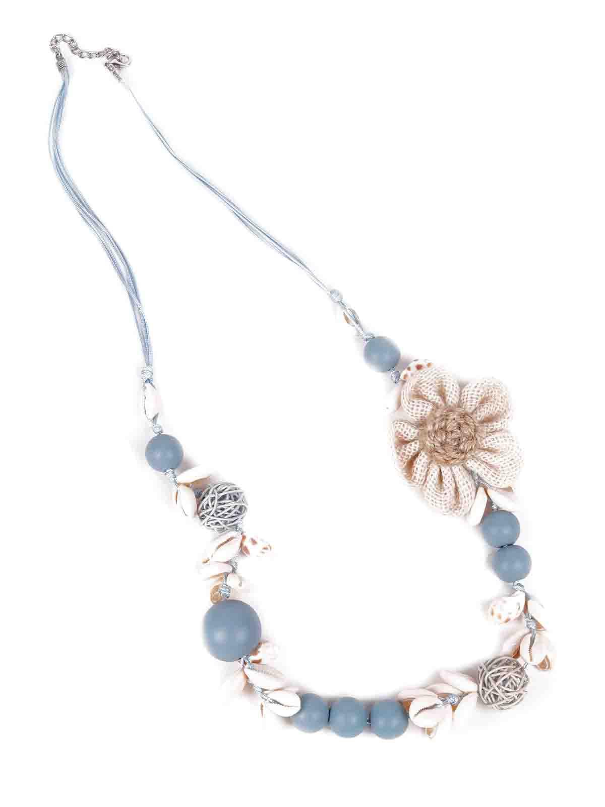 Gorgeous creamy dusk blue necklace - Odette