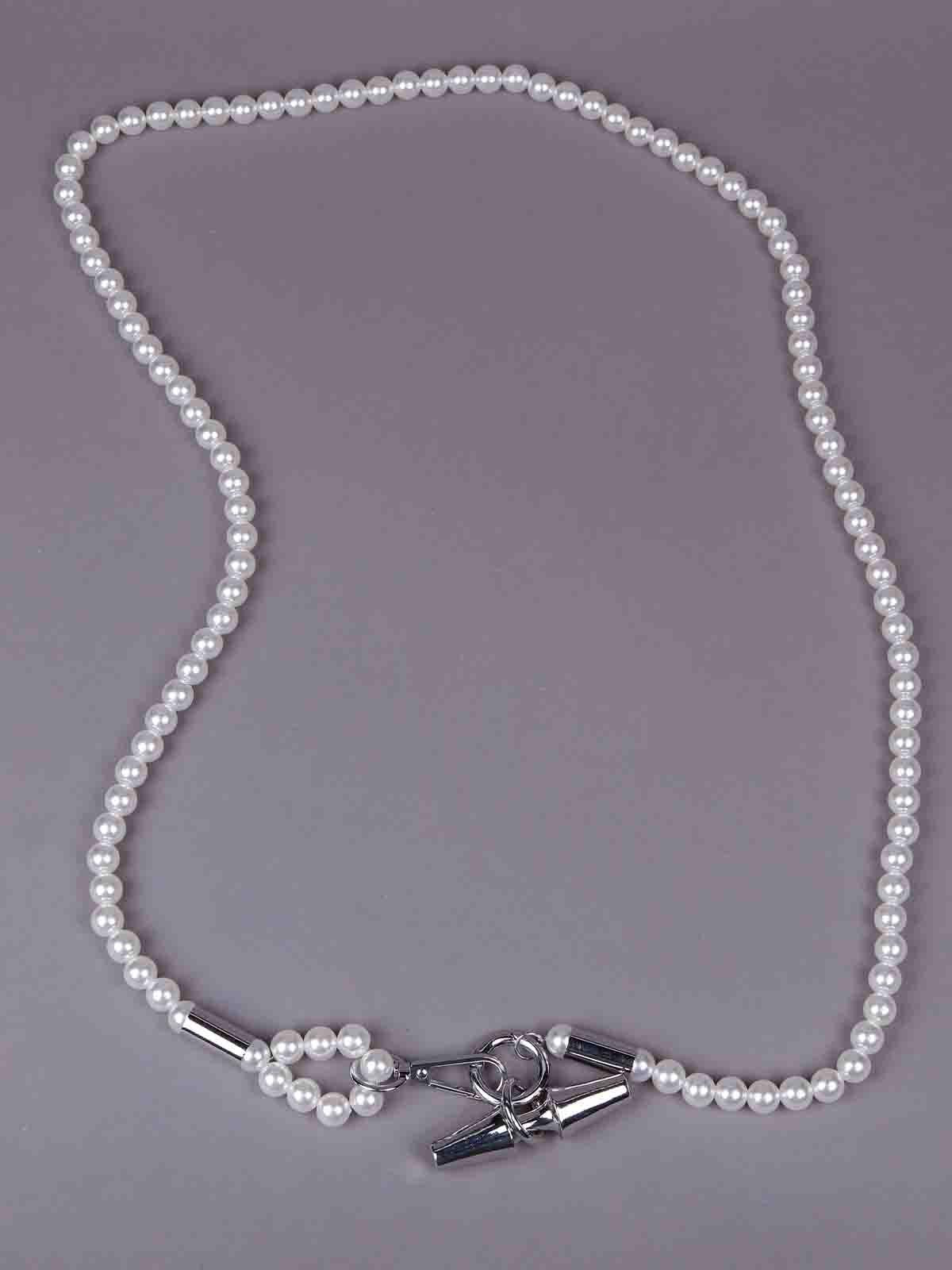 Gorgeous faux pearl necklace -Silver - Odette