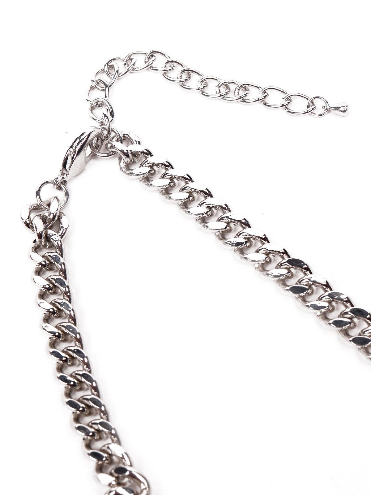 Gorgeous floral pendant silver necklace - Odette